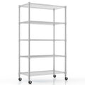 5-Tier Adjustable Steel Wire Shelving with Wheels Q39290