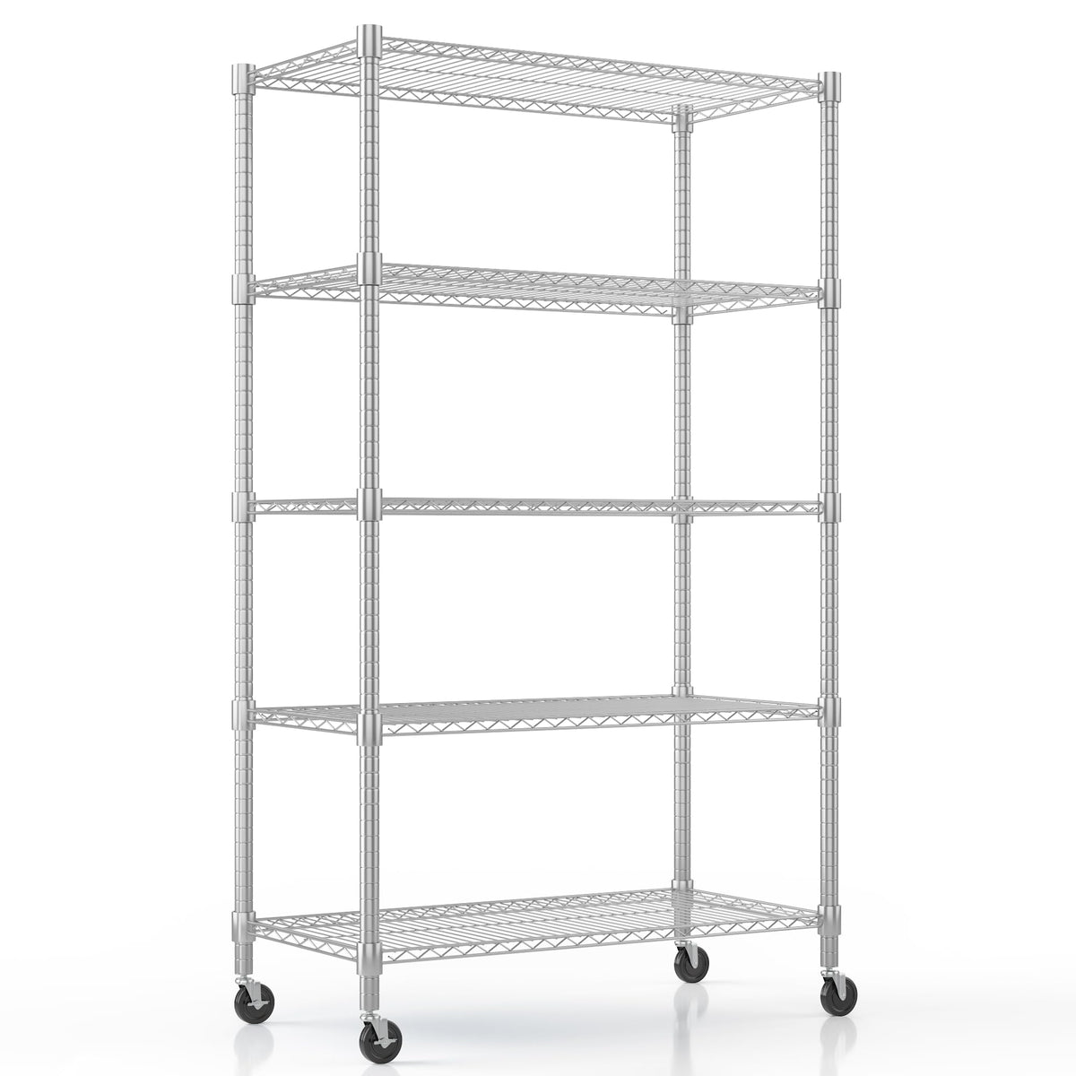5-Tier Adjustable Steel Wire Shelving with Wheels Q39290