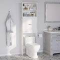 White Over the Toilet Storage Cabinet with Adjustable Shelf A263