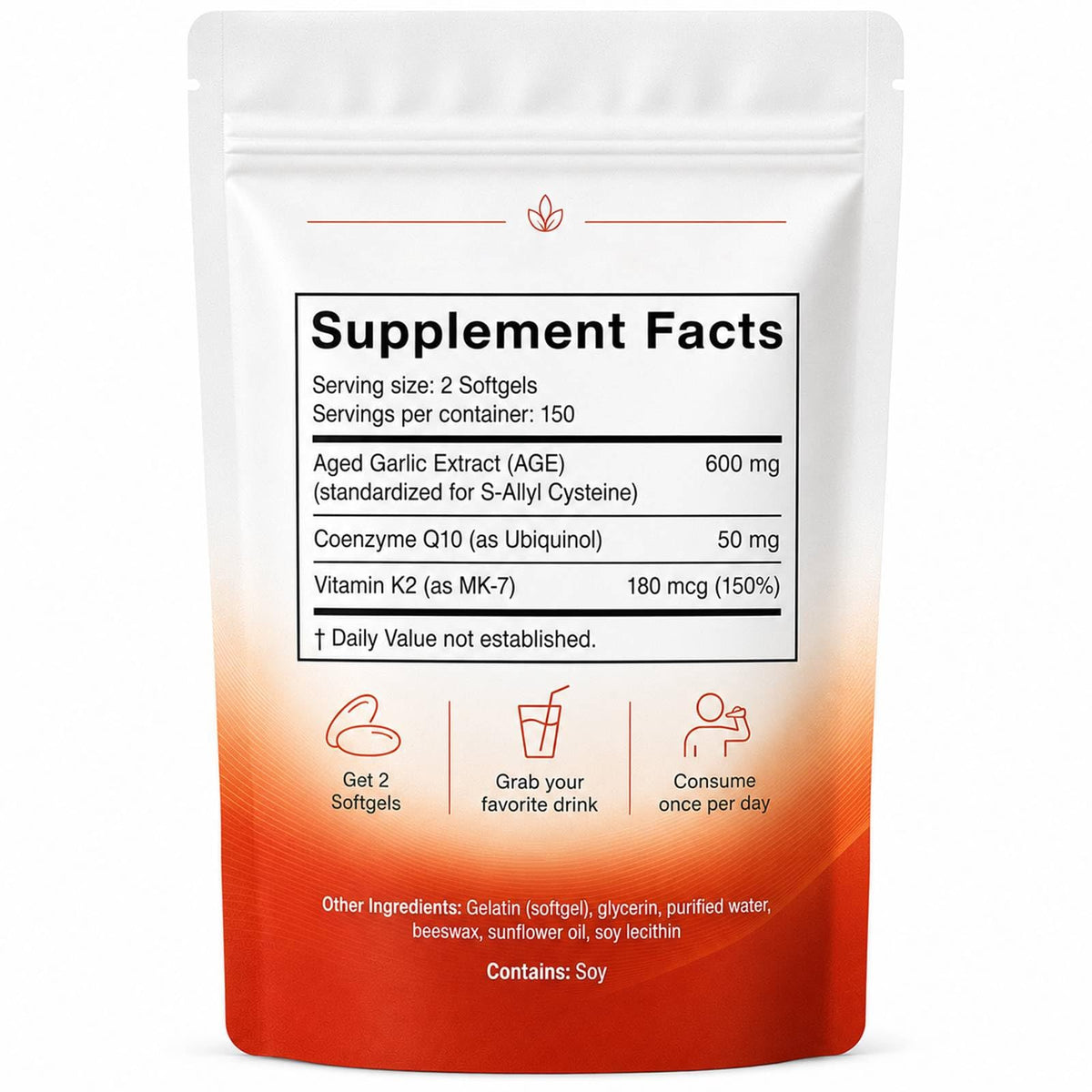 7500mg Odorless Aged Garlic Extract Softgels P63494