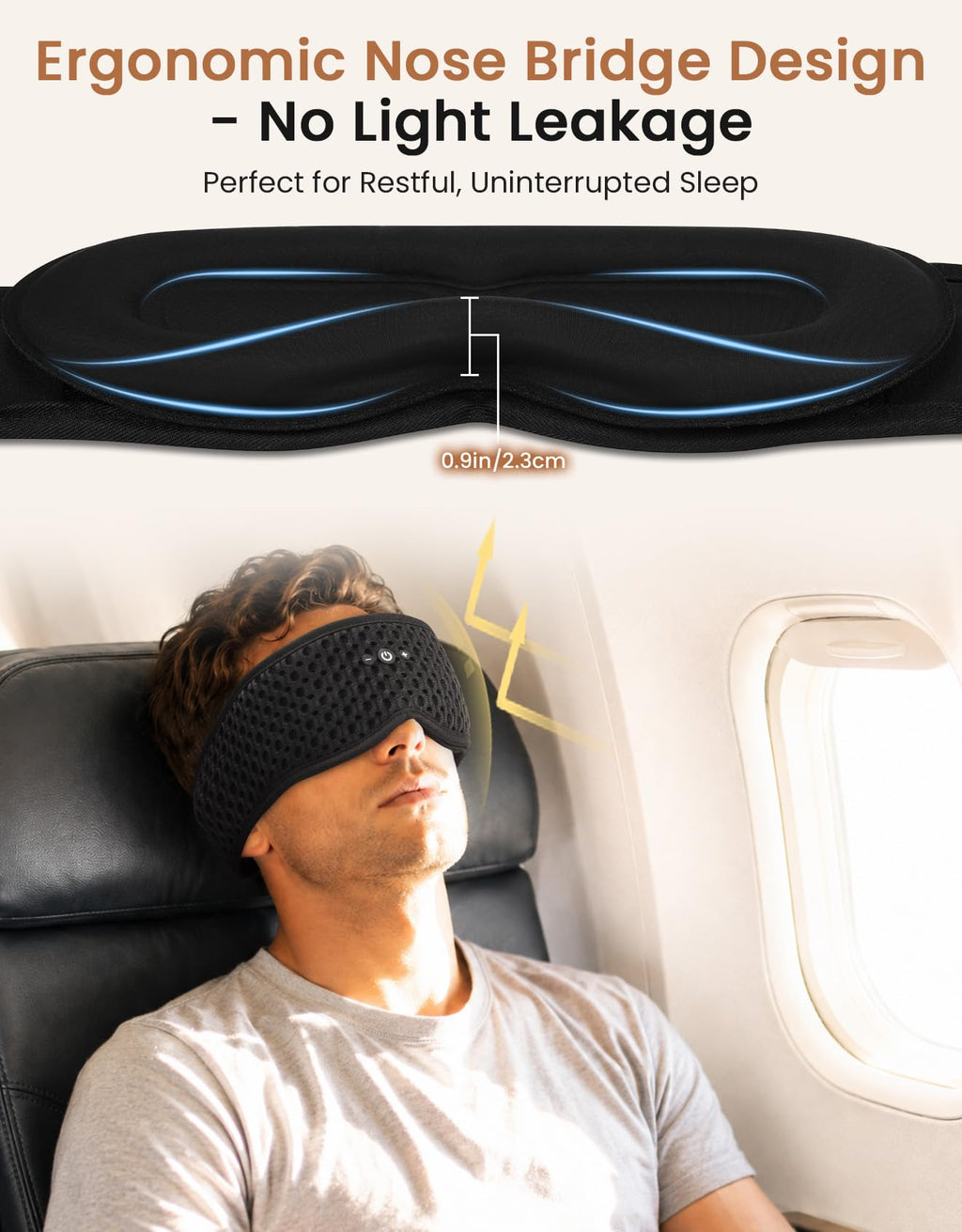 Bluetooth Sleep Mask with Adjustable Speakers R3763
