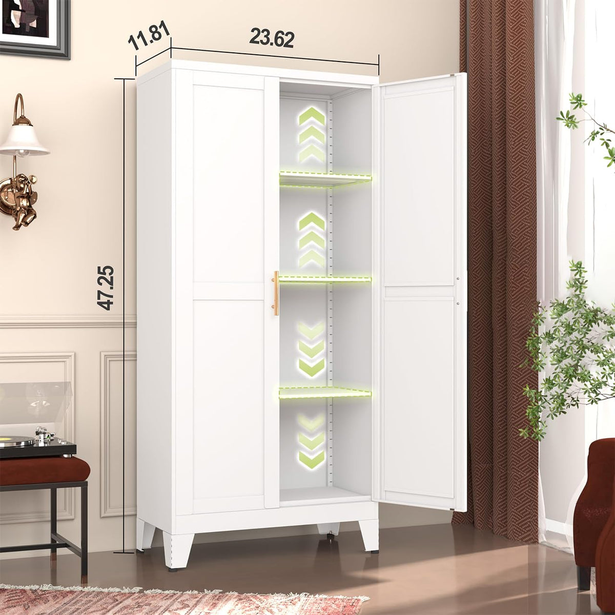 Metal Pantry Cabinet with 2 Door P68137