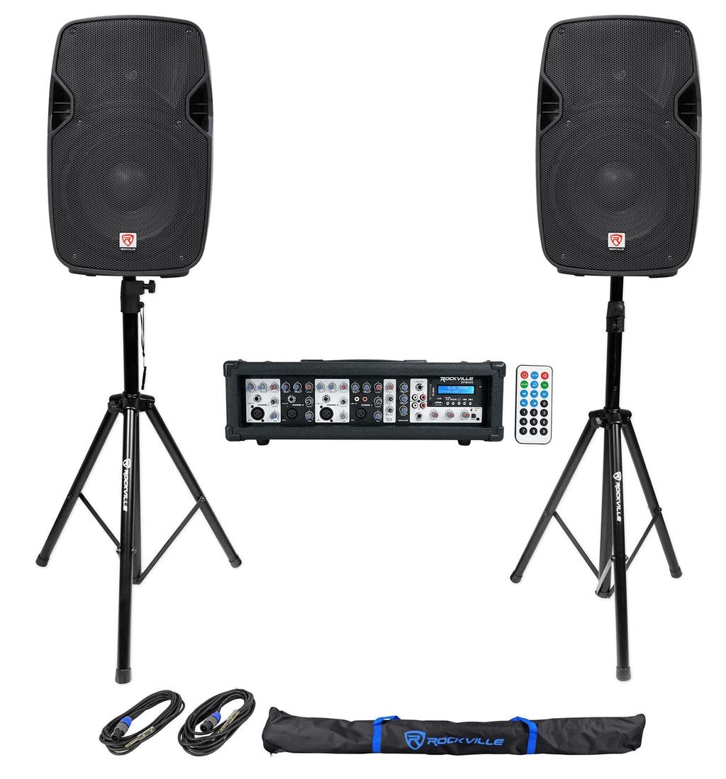 10" DJ PA Speaker Pair with Powered Mixer S890842