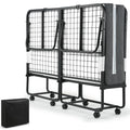 Folding Rollaway Guest Bed with 8 Casters and 6" Memory Foam Mattress T177466
