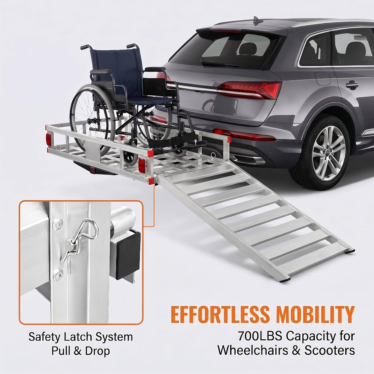 700 lbs Hitch Cargo Carrier with Folding Ramp F45206