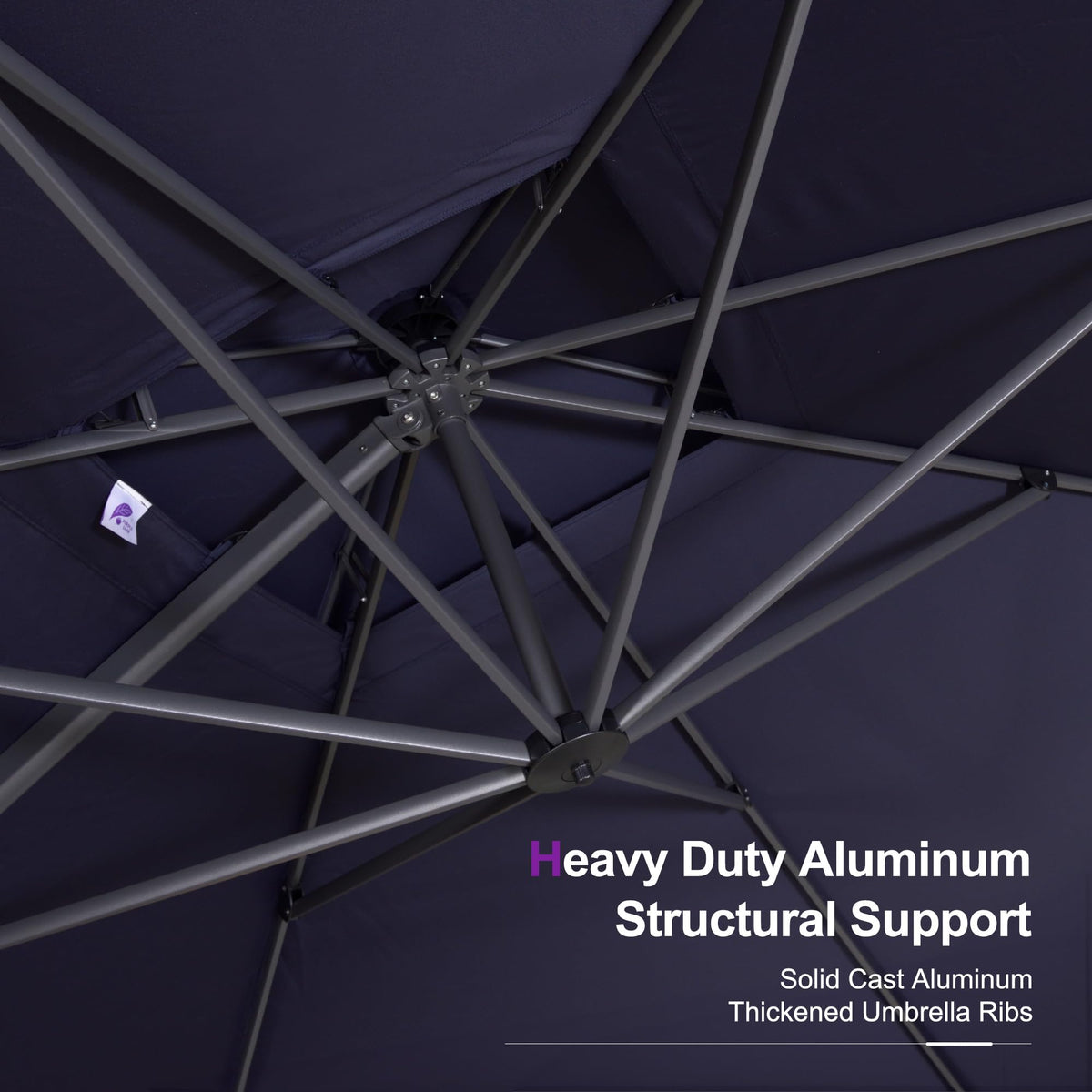 10FT Double Top Navy Blue Cantilever Umbrella I69184
