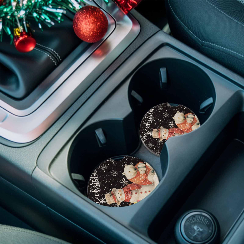 Absorbent Ceramic Stone Car Coasters Set of 2 W484