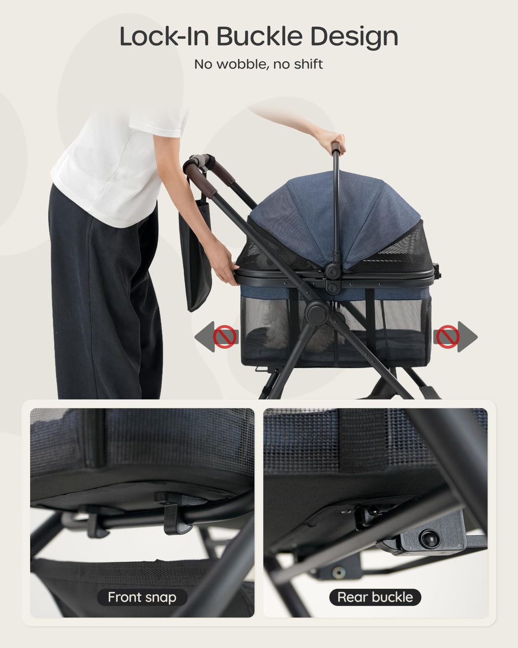 Foldable Pet Stroller with Detachable Carrier G564