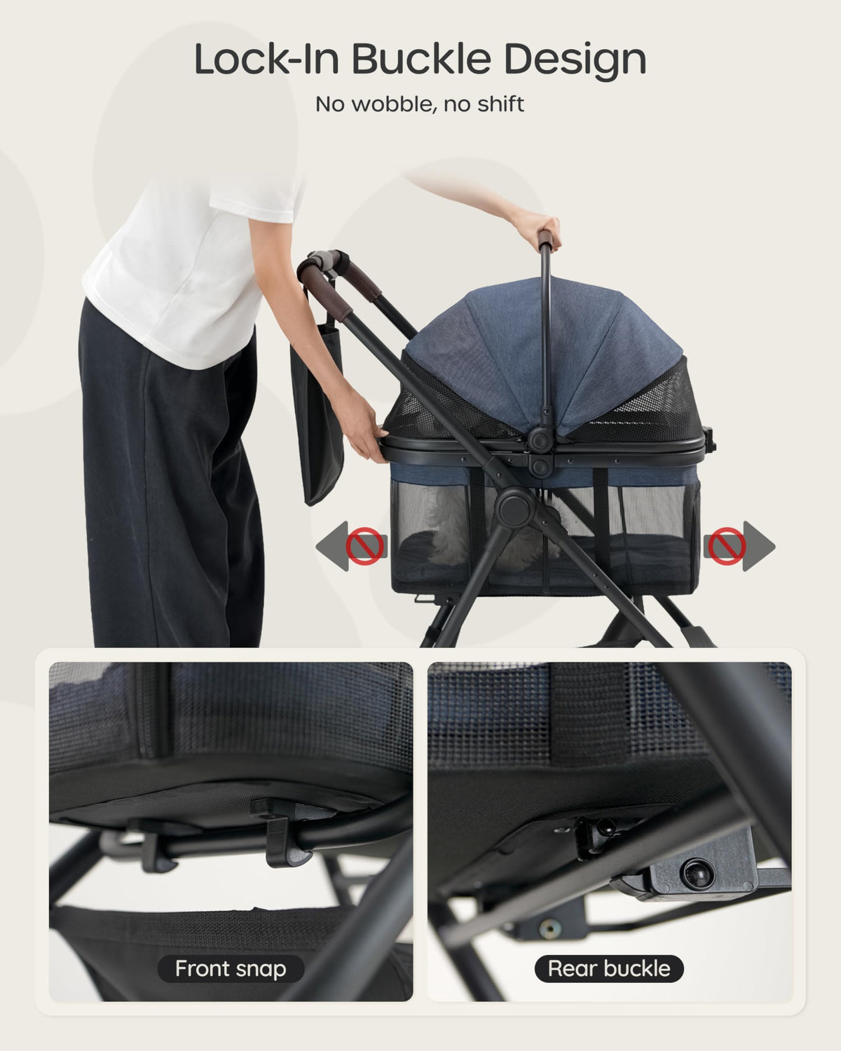 Foldable Pet Stroller with Detachable Carrier G564