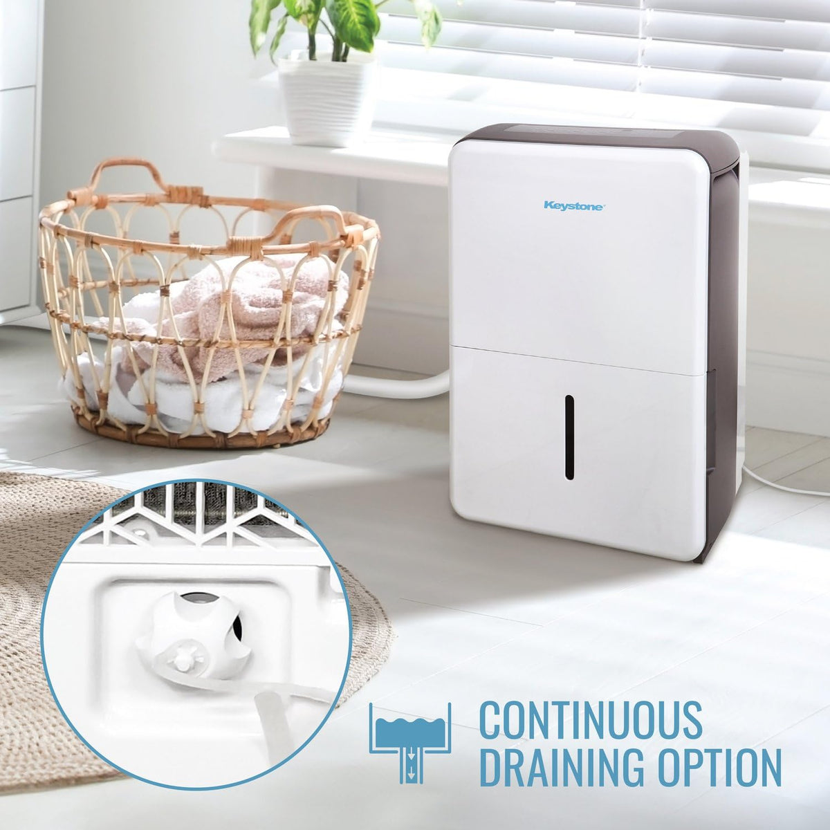 50-Pint Portable Dehumidifier with Auto-Shutoff and Timer L697004