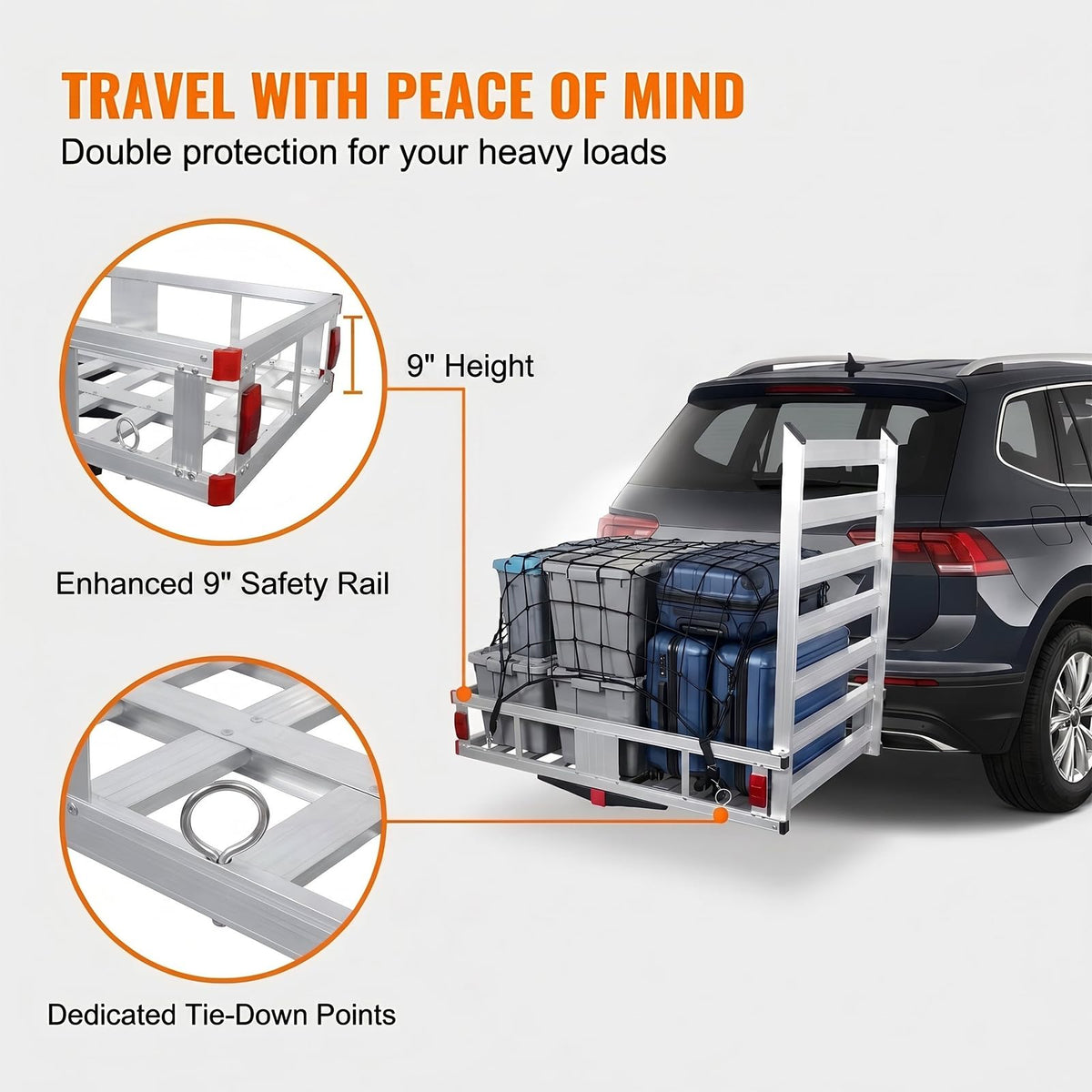 700 lbs Hitch Cargo Carrier with Folding Ramp F45206