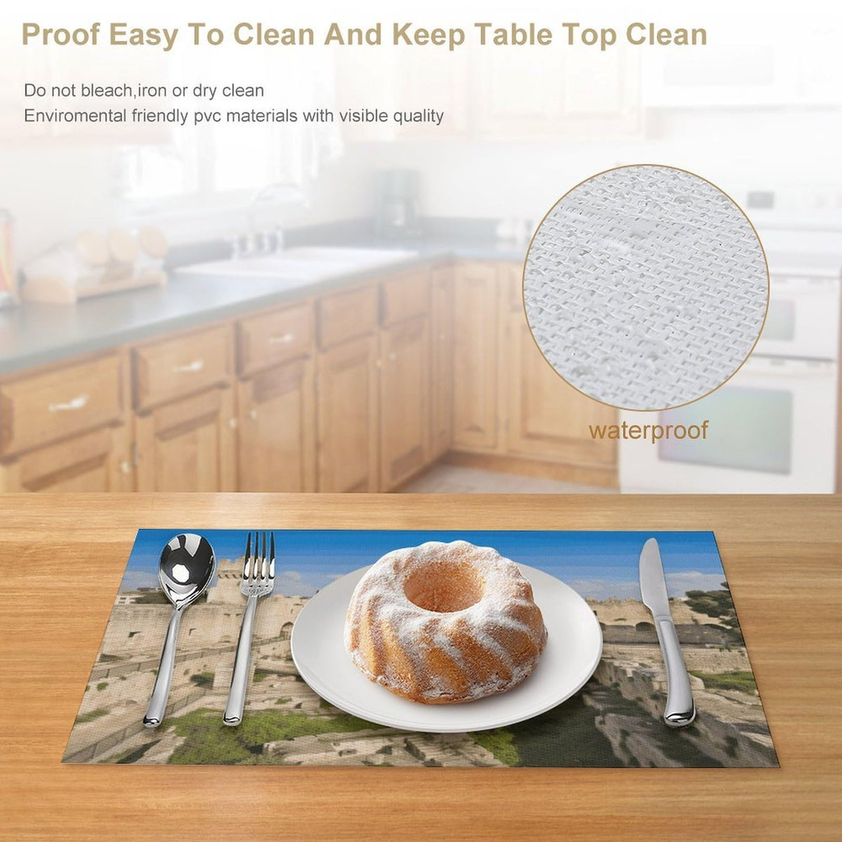 Washable Stain Resistant Placemats 4 PCS E154