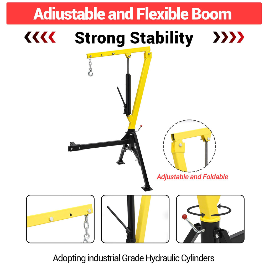 1000 LBS Hydraulic Truck-Mounted Crane with 360° Swivel L918965
