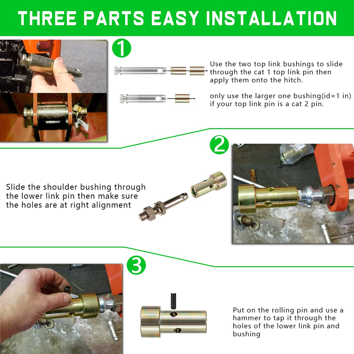 Quick Hitch Bushing Kit with Top Link Pin V6507