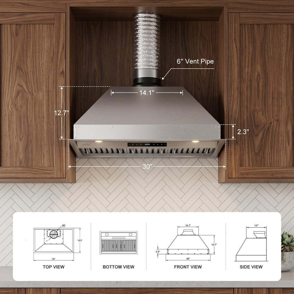 30 Inch 1200 CFM 8-Speed Kitchen Exhaust Fan E667734