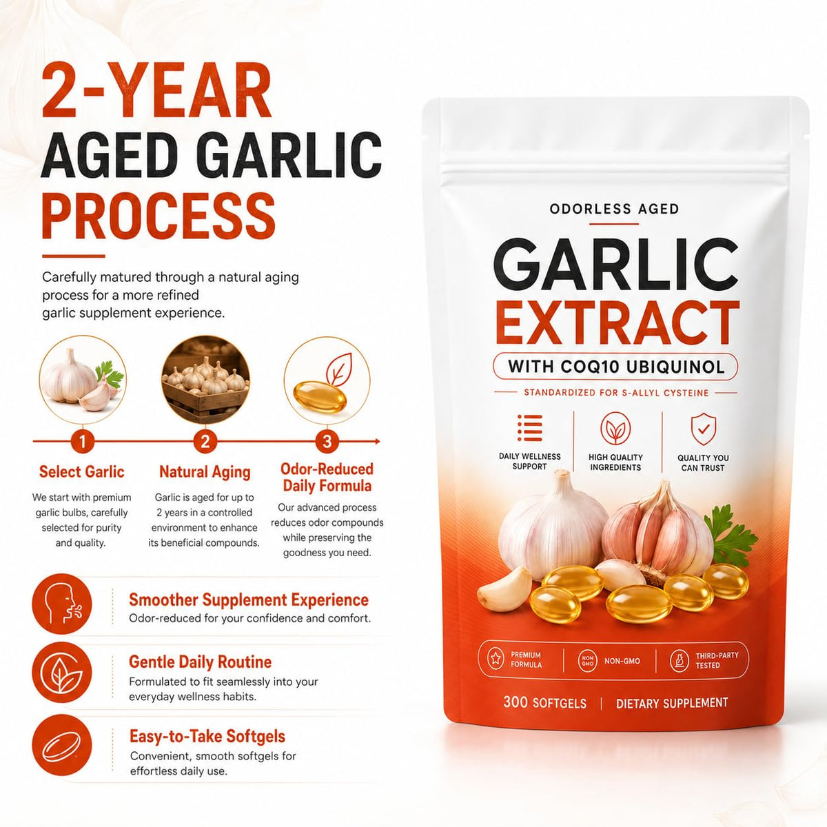 7500mg Odorless Aged Garlic Extract Softgels P63494