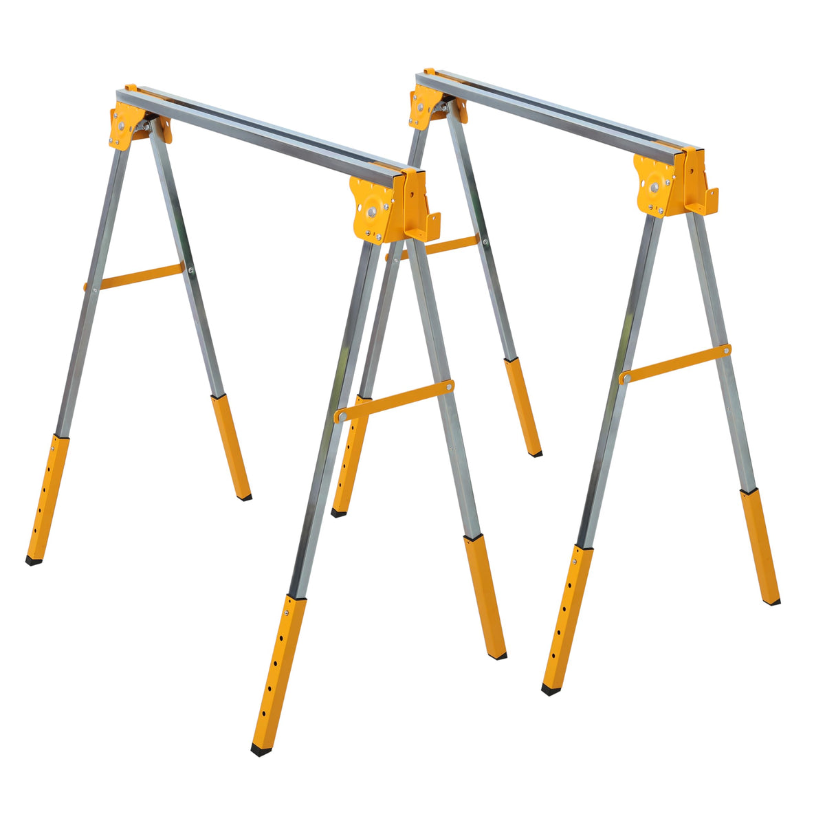 2 Pack Adjustable Height Steel Sawhorse F39509