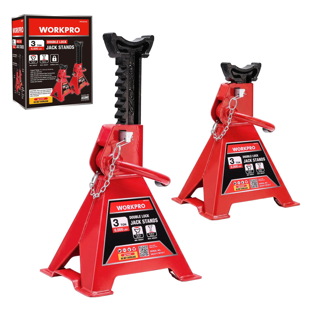 3 Ton Jack Stands with Double Lock, 1 Pair U269072