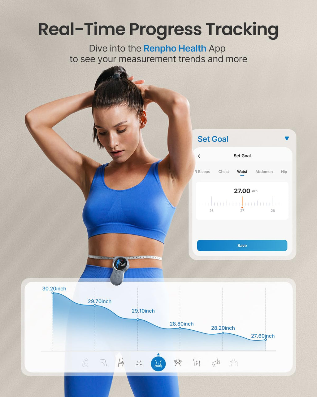 Smart Tape with Large Display, Scale with BMI Q624461