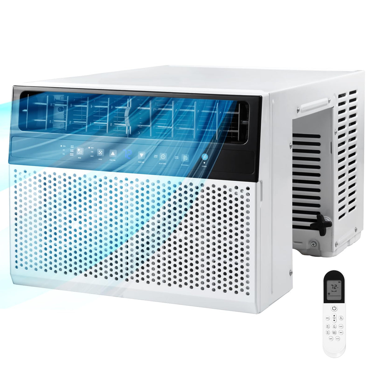 U-Shaped 10,000BTU Window Air Conditioner with Full Window View, Ivory White S250