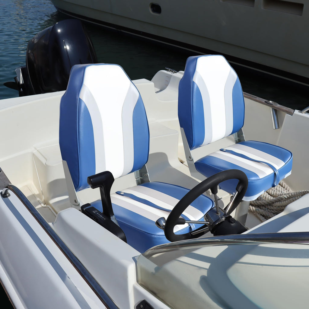 Folding Boat Seat 2 Pack White/Black K4108