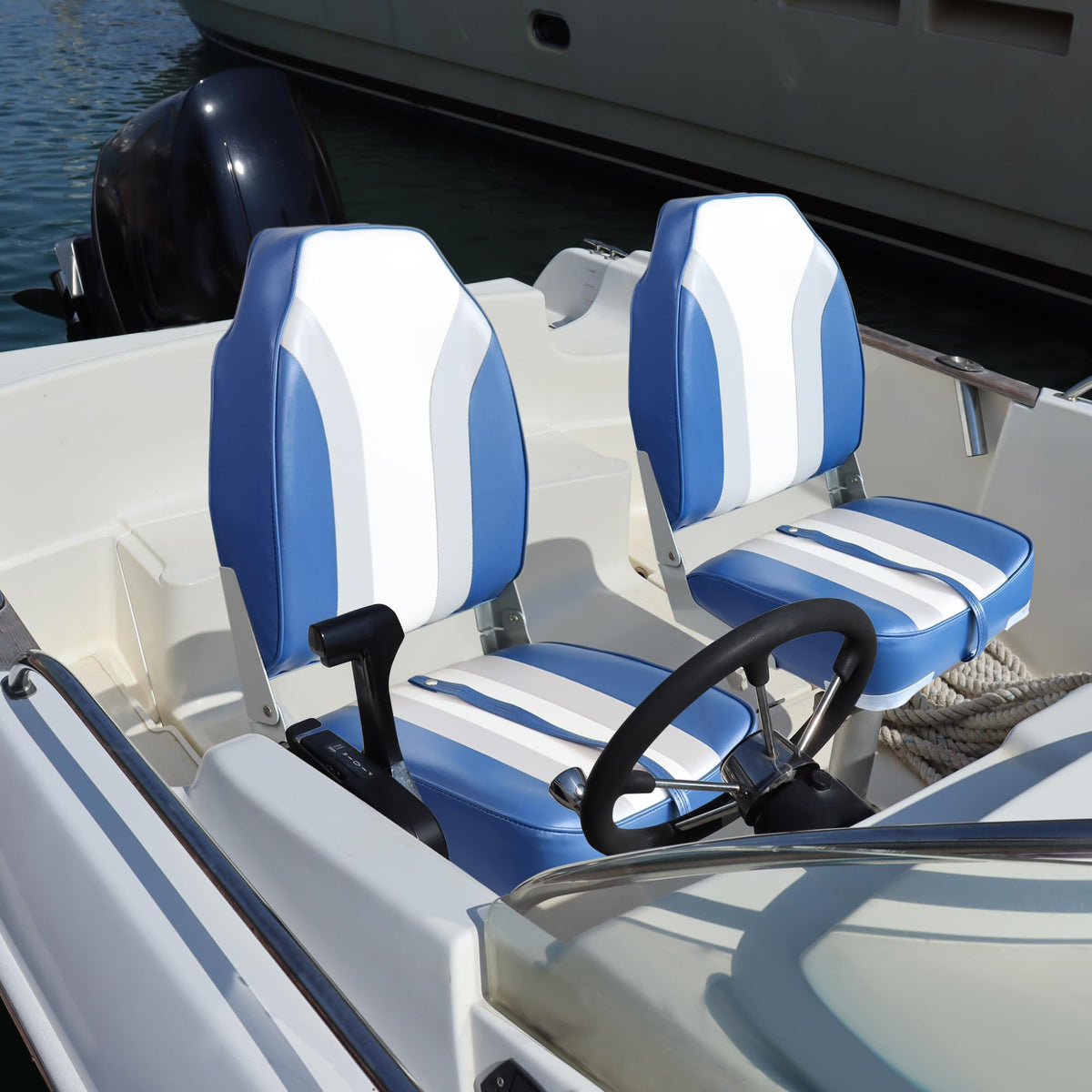 Folding Boat Seat 2 Pack White/Black K4108