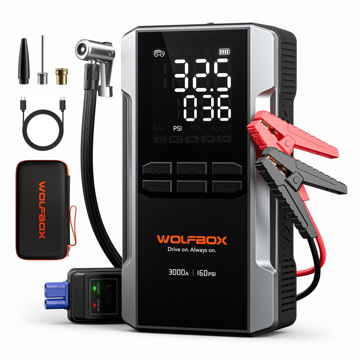 3000A Jump Starter with Air Compressor F827862