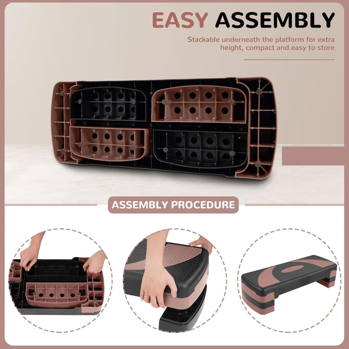 31" Adjustable Step Aerobic Platform with 4 Stackable Risers J599