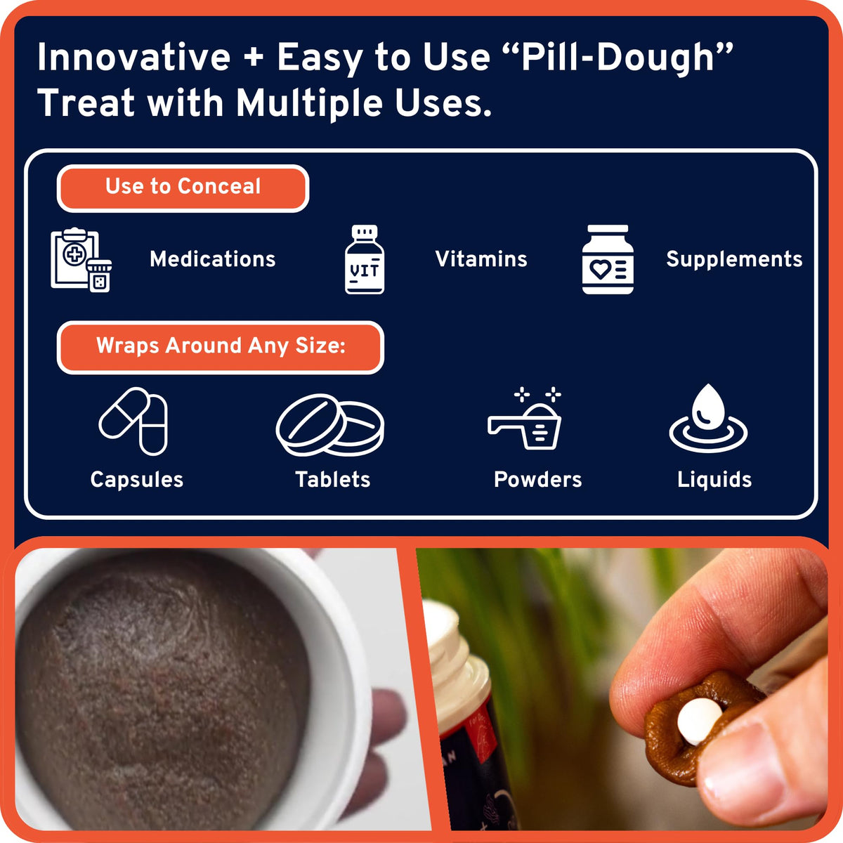 Probiotic Pill-Dough Treat Paste Wrap 3 Pack Bacon P4062
