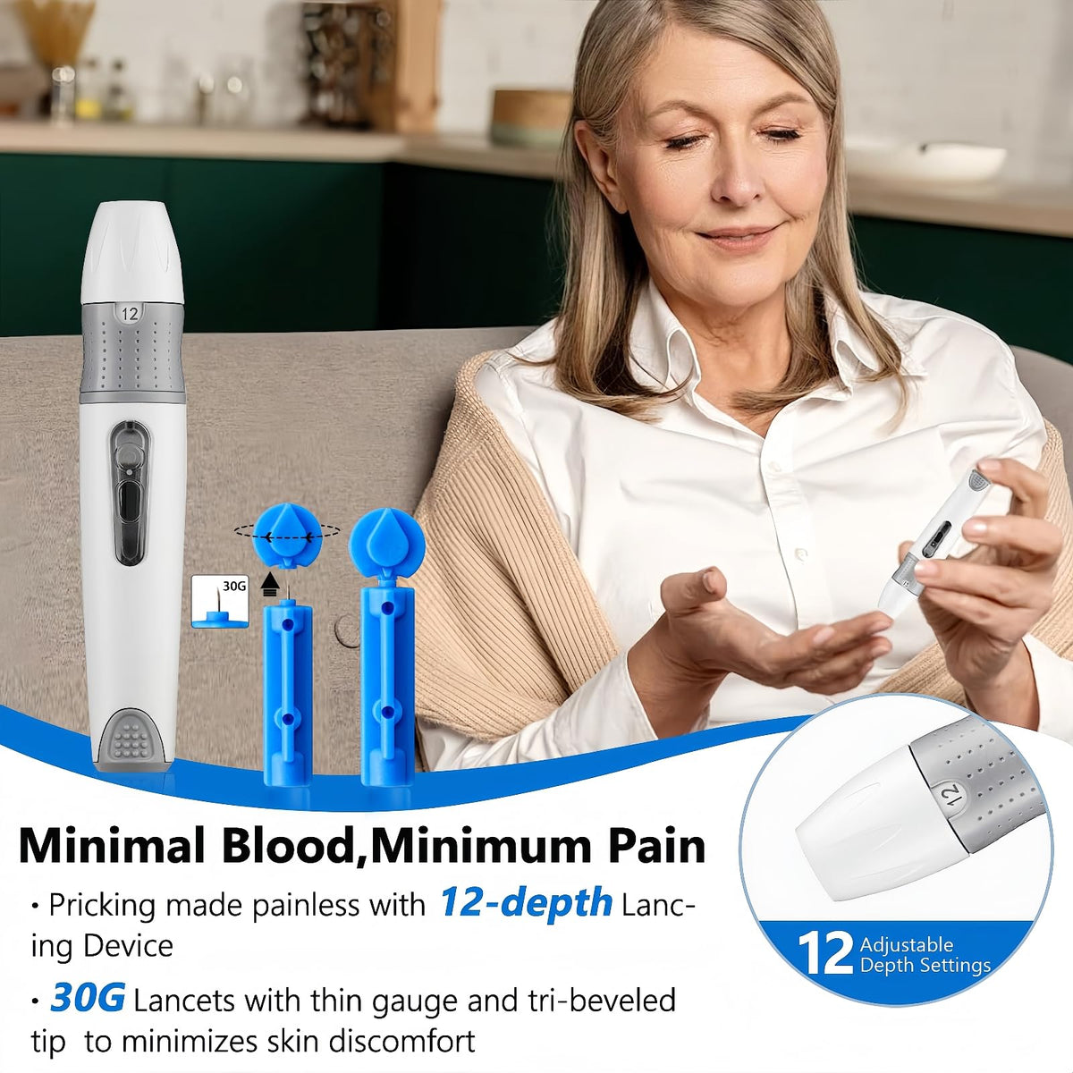 Blood Glucose Monitor Kit with 100 Test Strips M623488