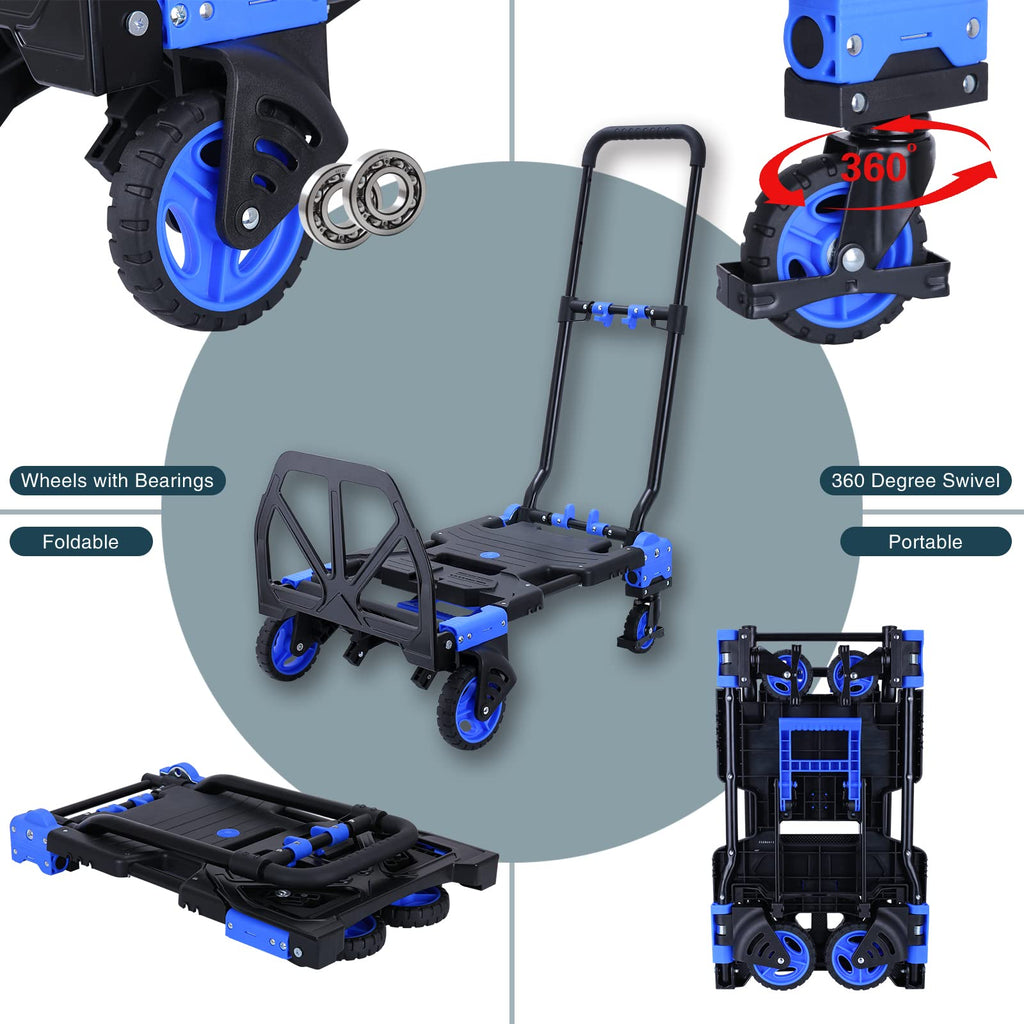 2-in-1 Foldable Hand Truck Dolly 330LB Capacity T466