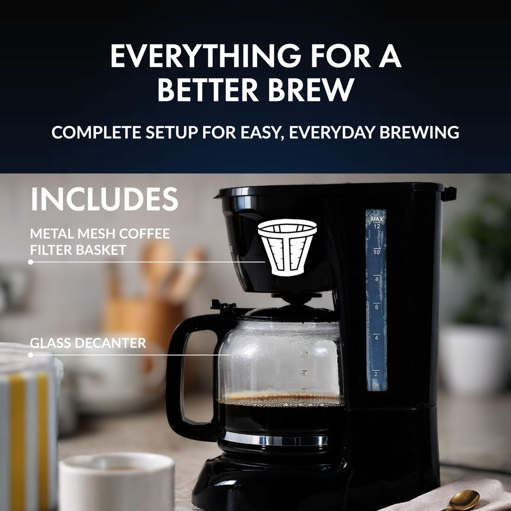 12 Cup Electric Coffee Maker with Auto Shut Off J5626