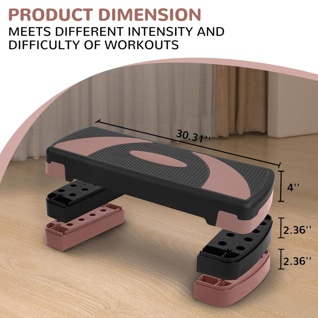 31" Adjustable Step Aerobic Platform with 4 Stackable Risers J599