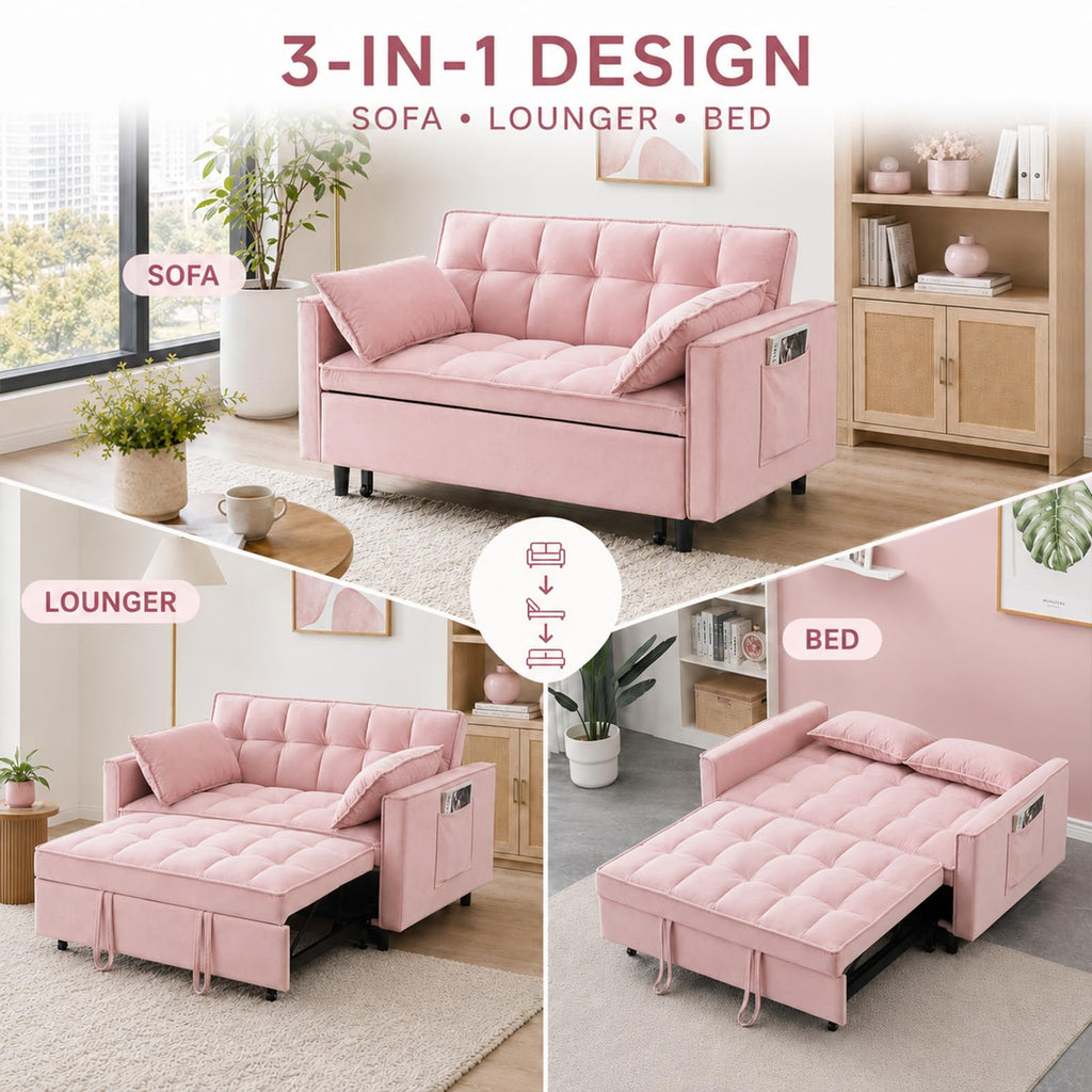 Velvet Convertible Sofa Bed U960