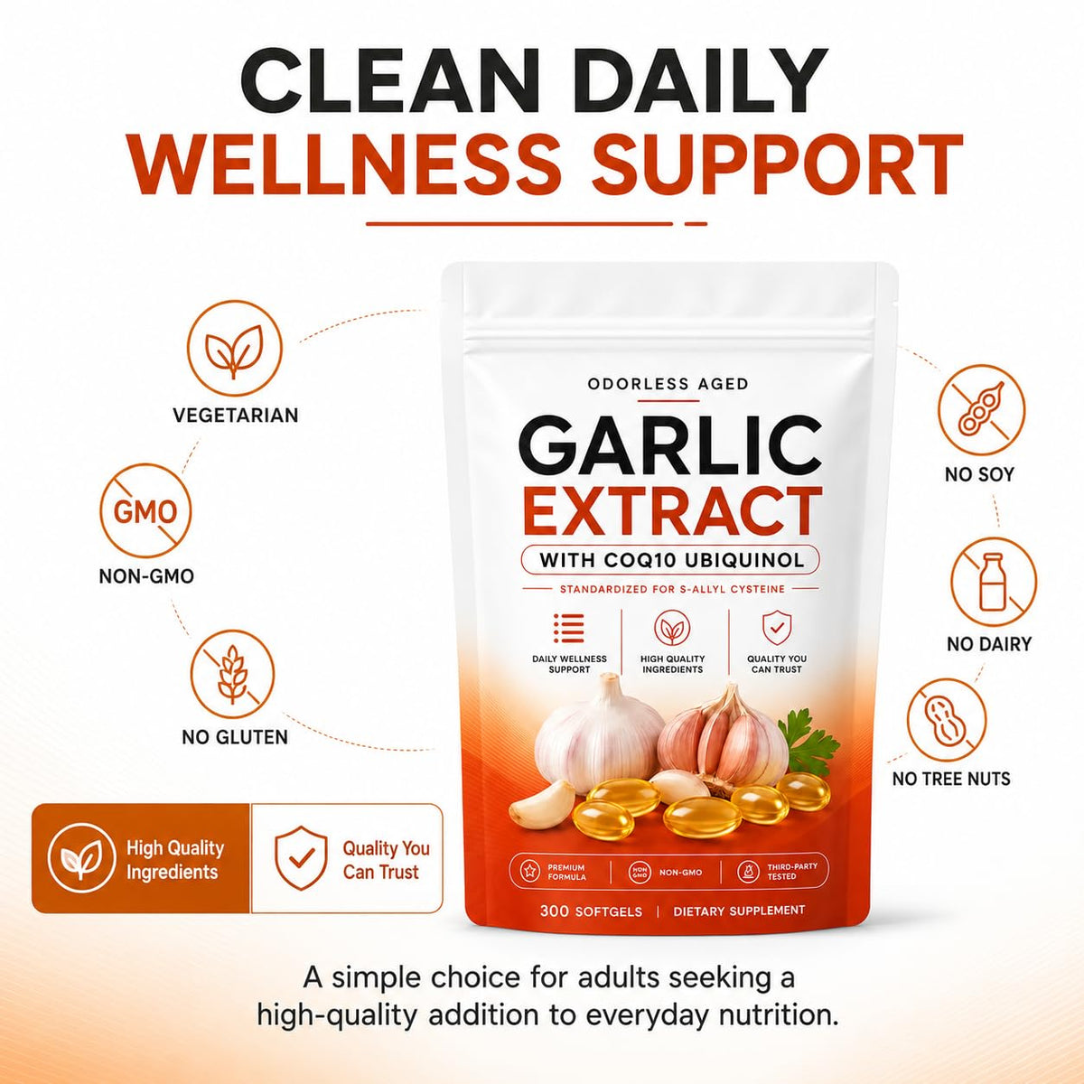7500mg Odorless Aged Garlic Extract Softgels P63494