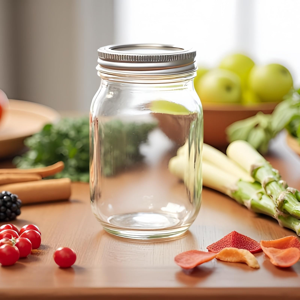 12 Pcs 16oz Regular Mouth Glass Mason Jars with Lids and Rings C6899