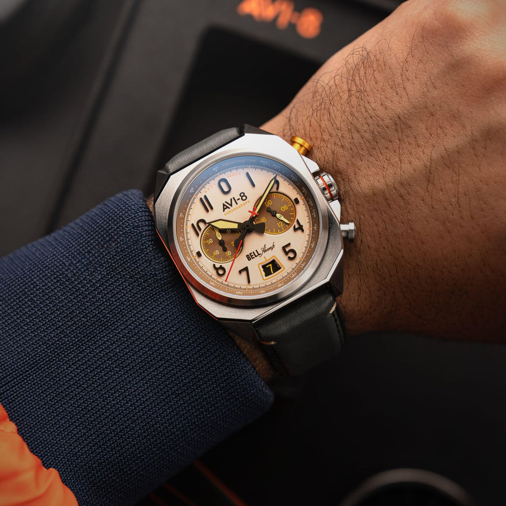 41mm Chronograph Watch with Leather Strap G86915