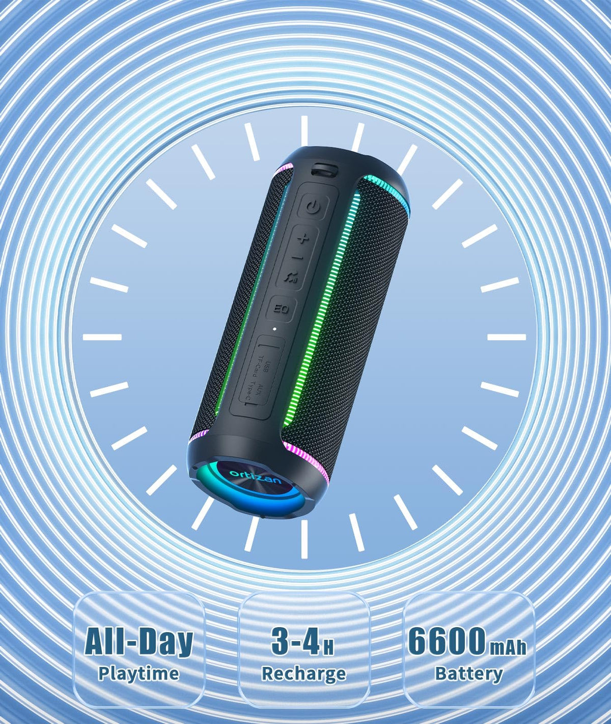 Black Portable Bluetooth Speaker W521585