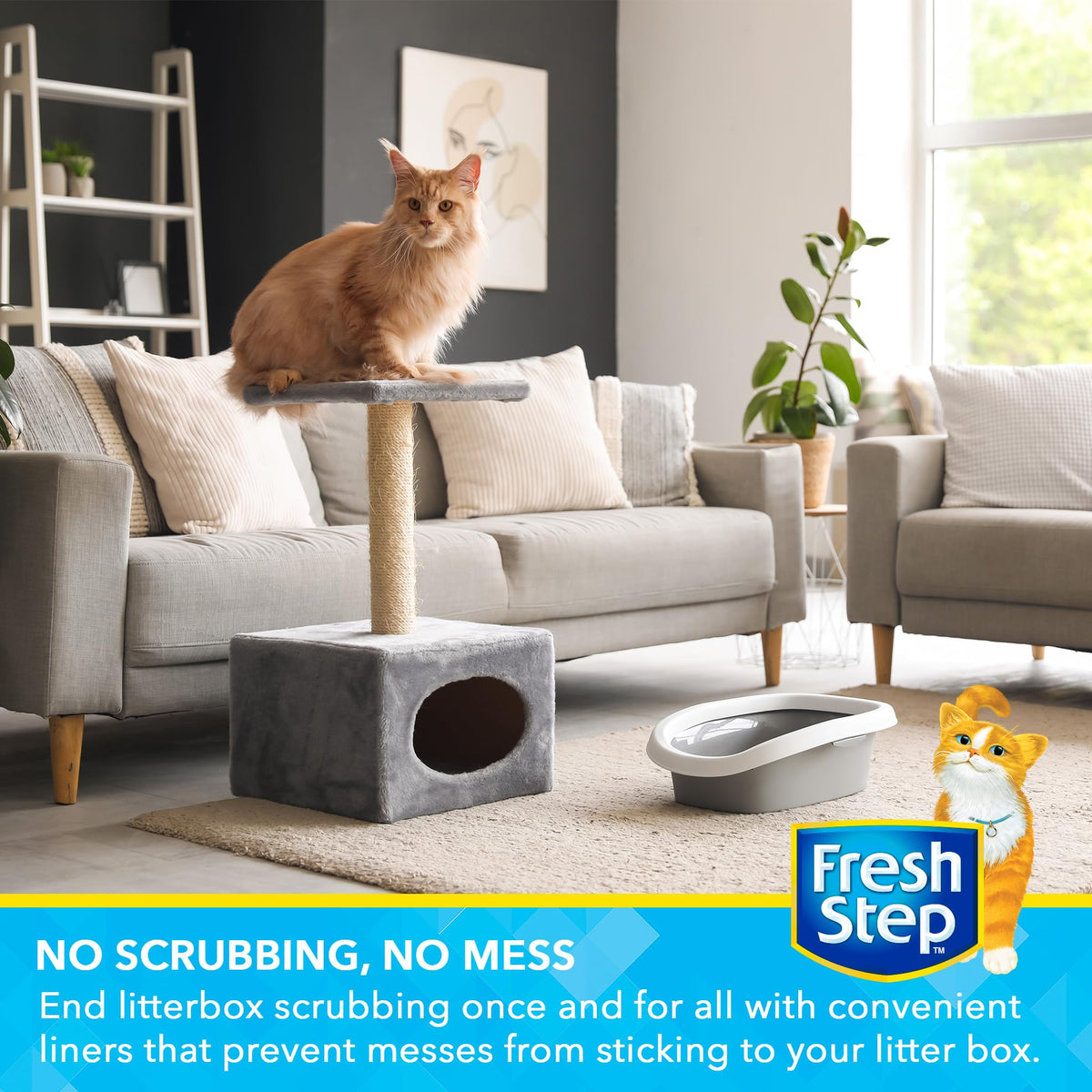 Unscented Drawstring Cat Litter Box Liners, 15 Ct T465014
