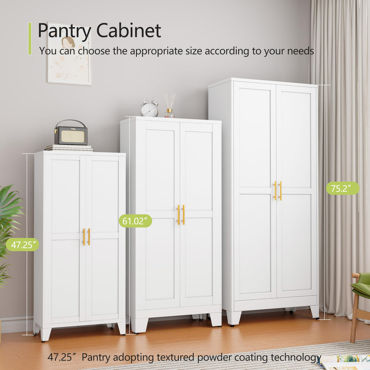 Metal Pantry Cabinet with 2 Door P68137