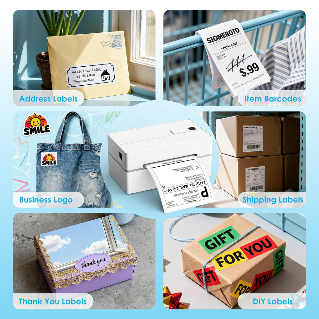 White 4x6 Portable Bluetooth Thermal Label Printer H688