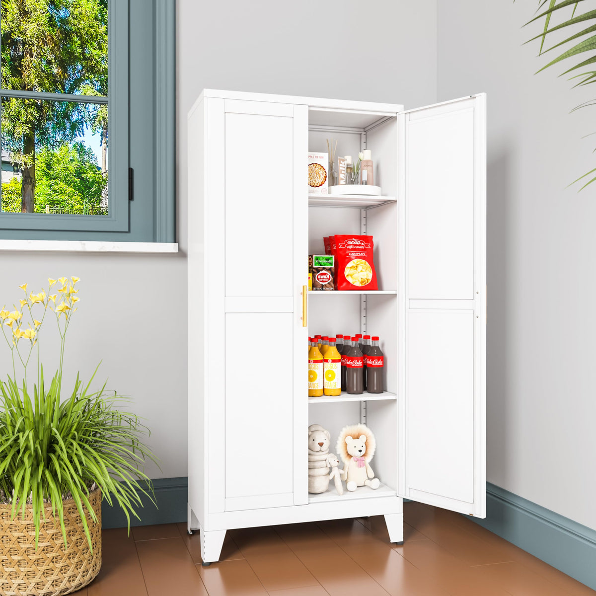 Metal Pantry Cabinet with 2 Door P68137