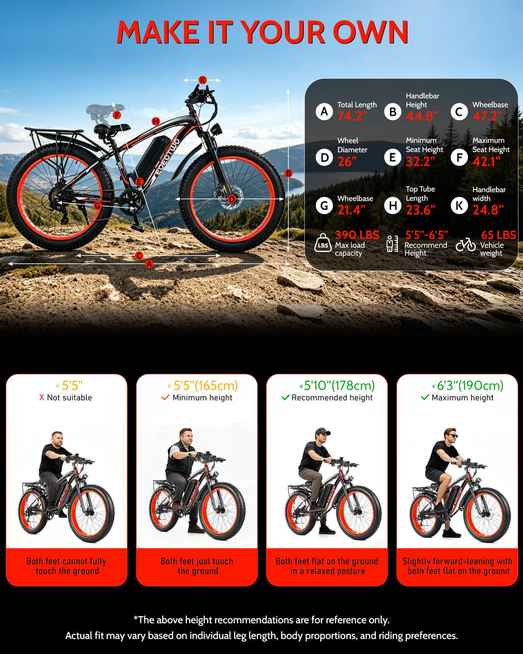 26" Fat Tire Electric Bike I336
