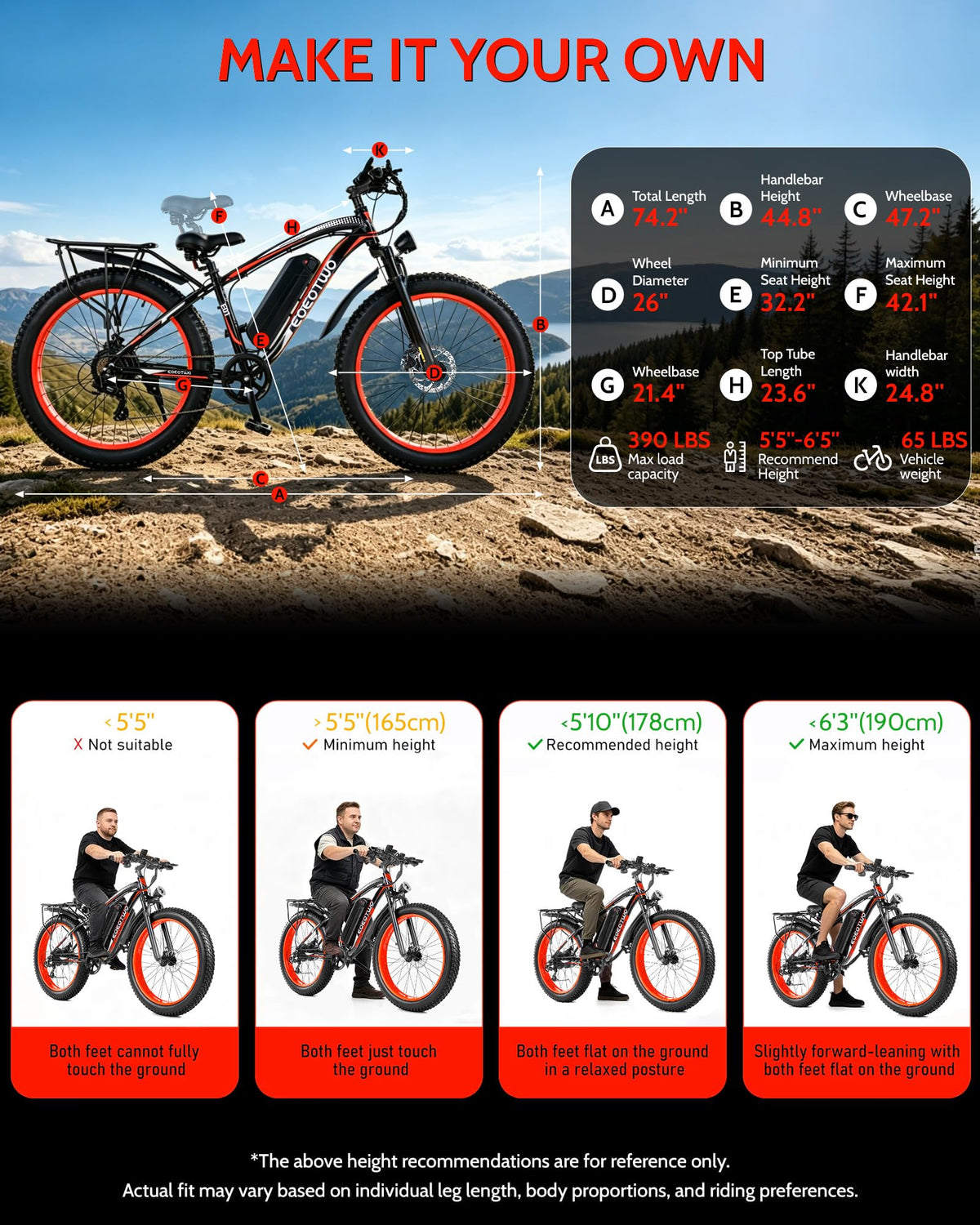 26" Fat Tire Electric Bike I336