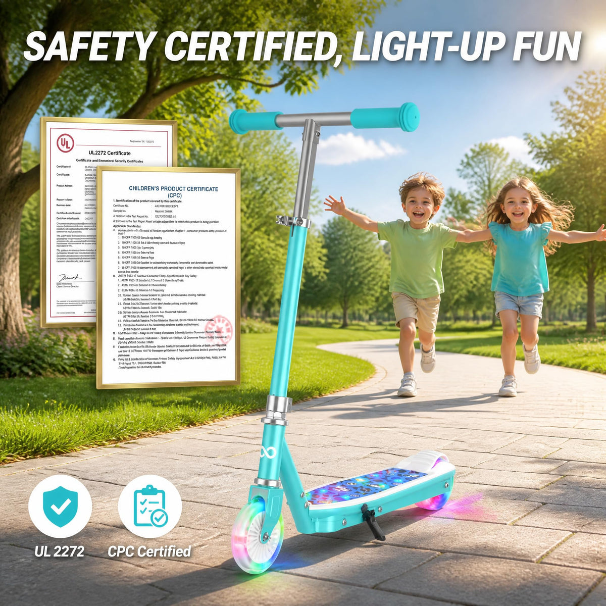 Electric Scooter for Kids, 5 MPH, LED Light-Up Wheels, Ages 3-8 T392