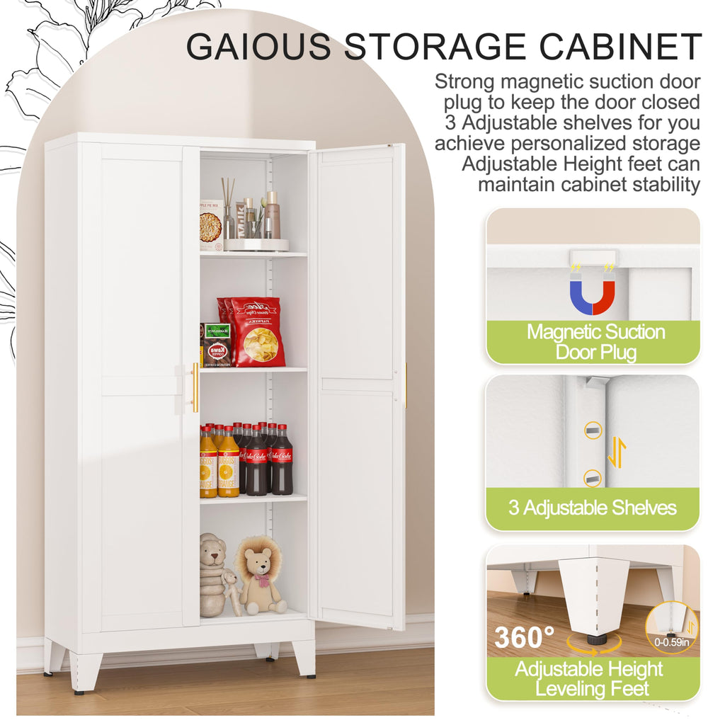 Metal Pantry Cabinet with 2 Door P68137