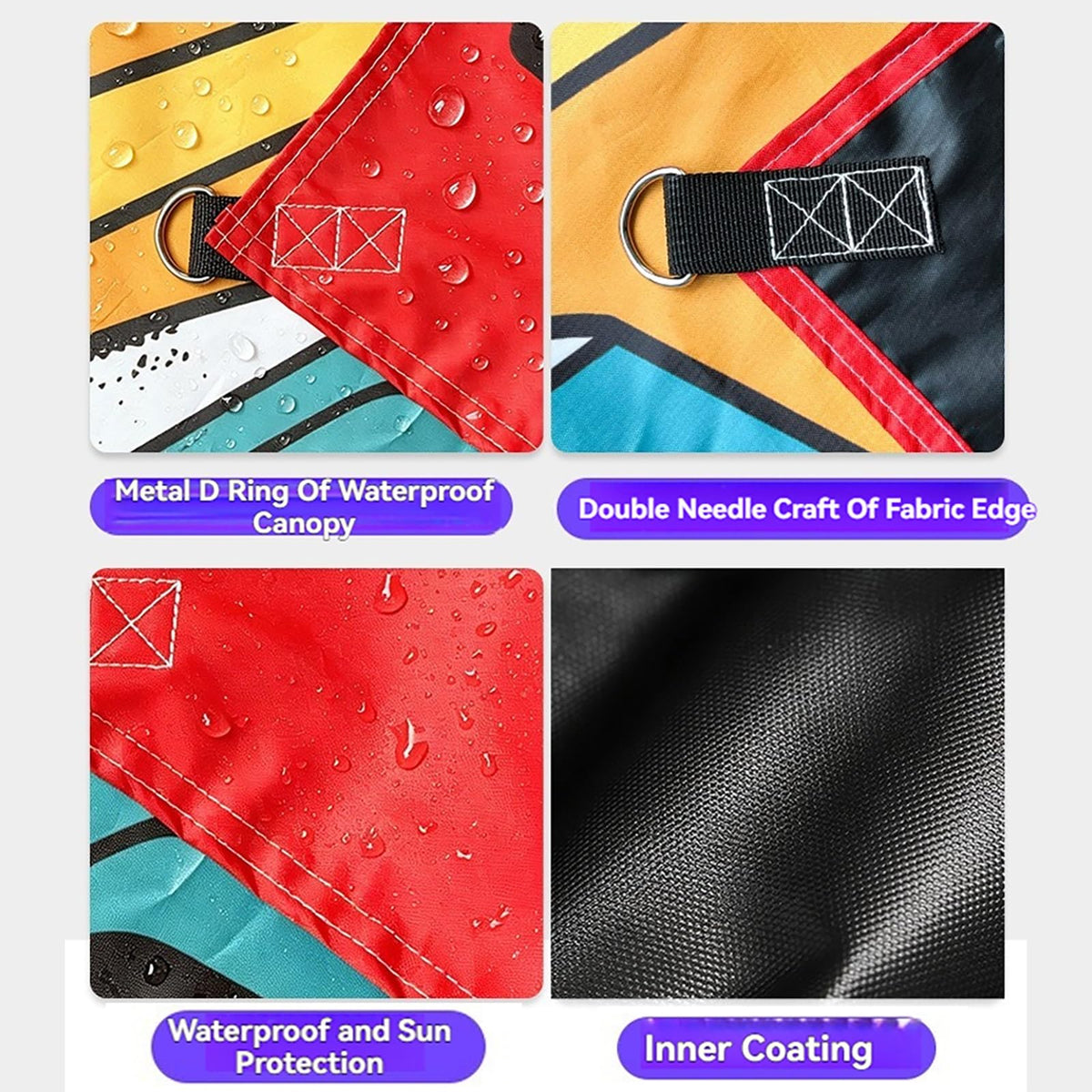 Waterproof Heavy-Duty Rectangle Sun Shade Sail with Rope G628546