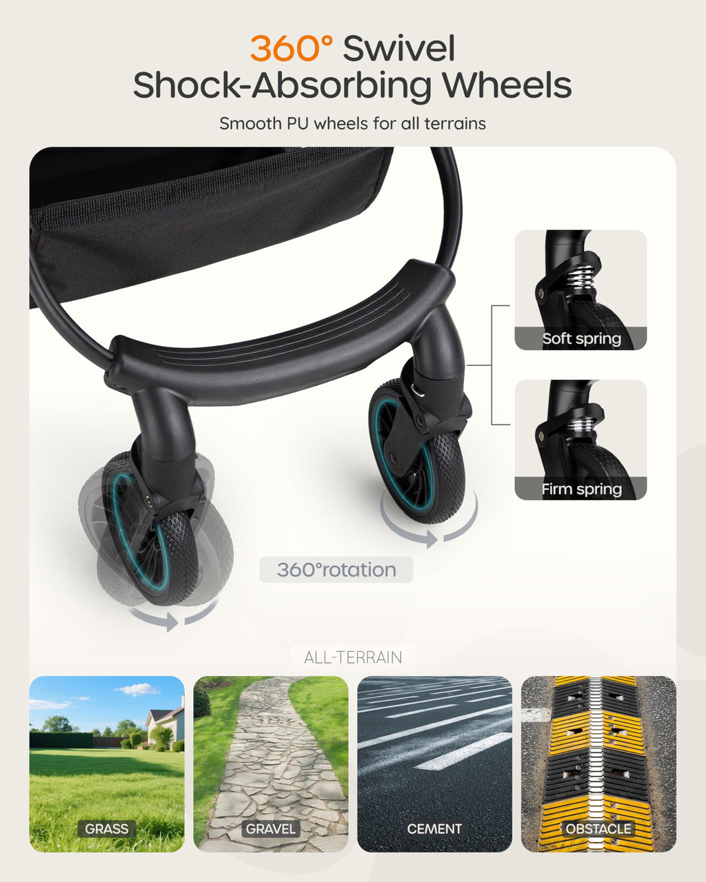 Foldable Pet Stroller with Detachable Carrier G564