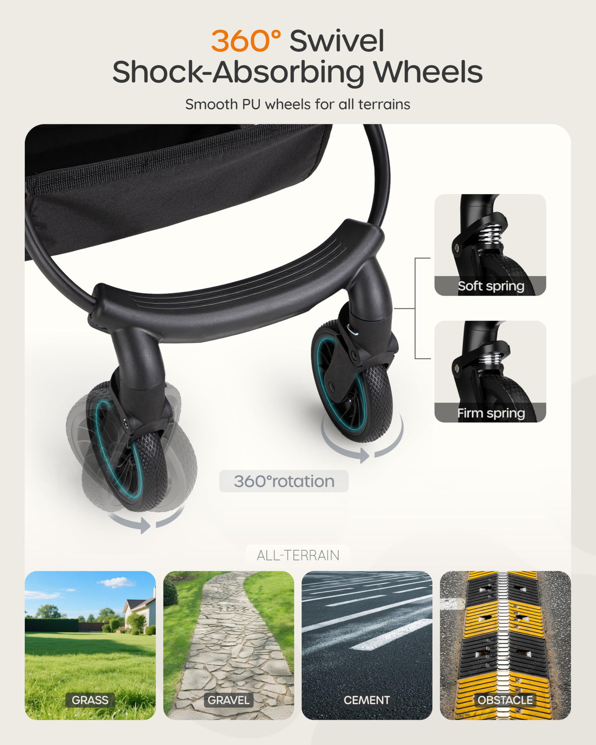 Foldable Pet Stroller with Detachable Carrier G564