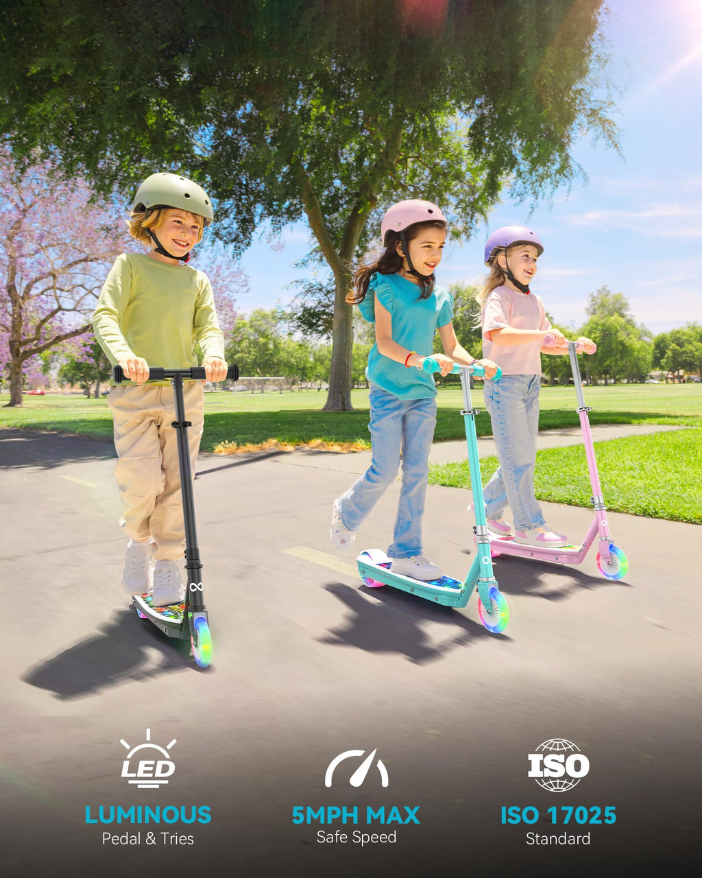 Electric Scooter for Kids, 5 MPH, LED Light-Up Wheels, Ages 3-8 T392